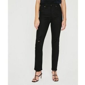AG Adriano Goldschmied Alexxis High-Rise Vintage Slim Black Jeans Size 26 R